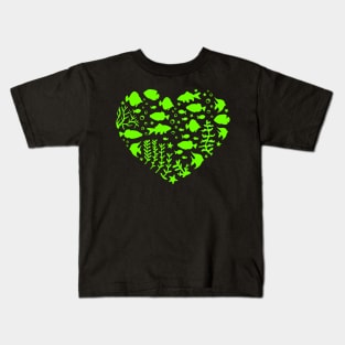 Herz für Angler und Aquarien Kids T-Shirt